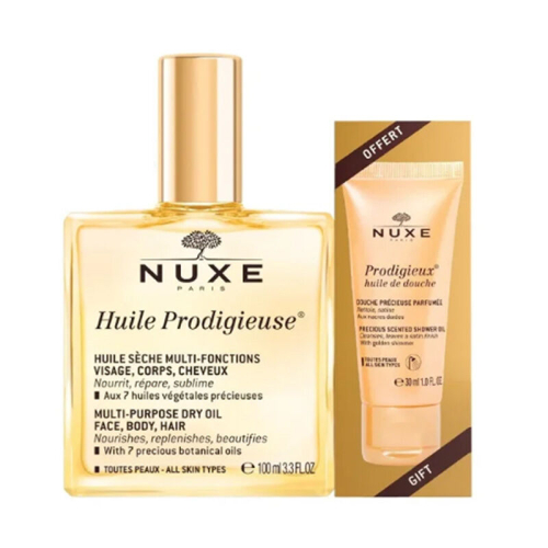 NUXE Huile Prodigieuse Çok Amaçlı Kuru Bakım Yağı 100 ml - Duş Jeli HEDİYE - Nuxe