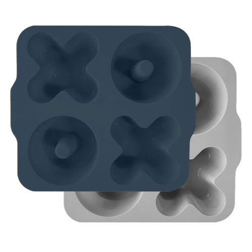 OiOi XOXO Silikon Bölmeli Muffin Kalıbı 2 li Deep Blue - Powder Grey - 1