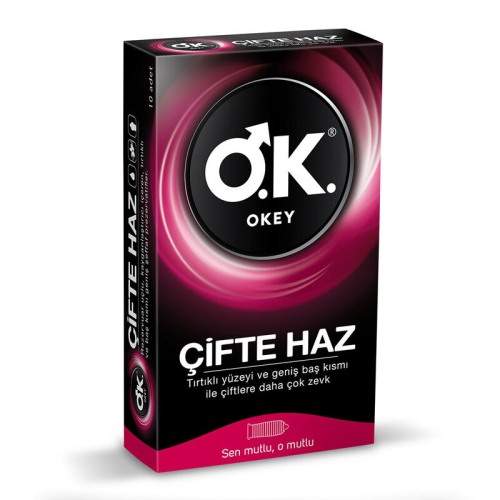 Okey Çifte Haz Prezervatif 10 adet - Okey