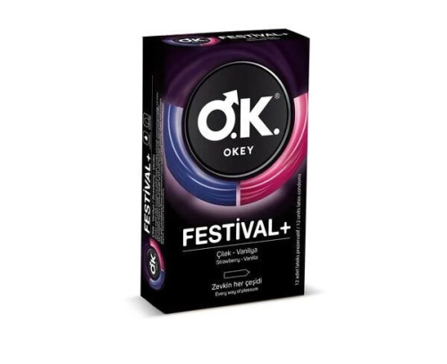 Okey Festival+ Prezervatif 12 Adet - Okey