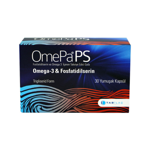 OmePa PS Fosfatidilserin ve Omega 3 İçeren Takviye Edici Gıda 30 Yumuşak Kapsül - 1