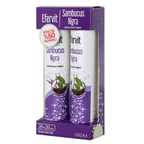 Orzax Efervit Sambucus Nigra İkili Tablet 20x2 Adet - Orzax