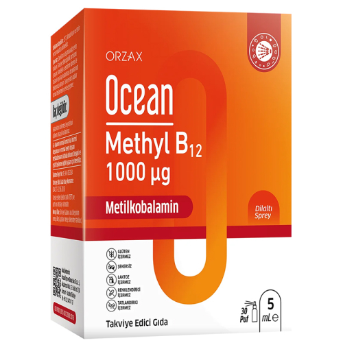 Orzax Ocean 1000 mg Methyl Cobalamin B12 Sprey 5 ml - Orzax