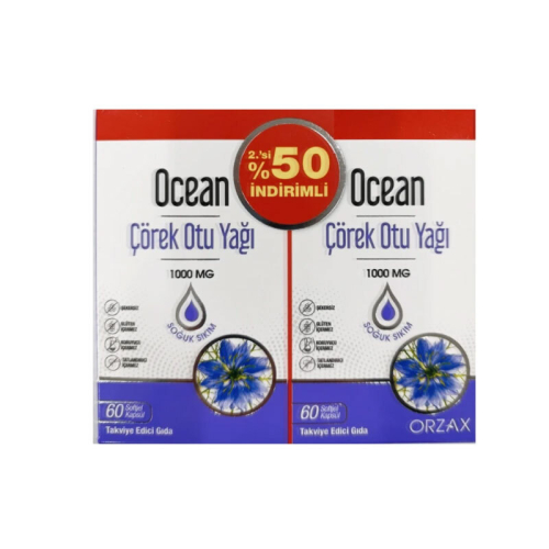 Orzax Ocean Çörek Otu Yağı 1000 mg 60 Kapsül | İkincisi %50 İNDİRİMLİ! - 1