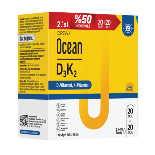 Orzax Ocean D3K2 Damla 20 ml 2 li Paket - Orzax
