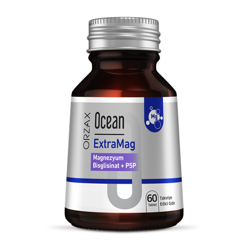 Orzax Ocean ExtraMag Magnezyum Bisglisinat + P5P Takviye Edici Gıda 60 Tablet - Orzax