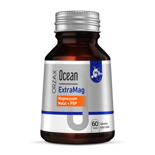 Orzax Ocean ExtraMag Magnezyum Malat + P5P Takviye Edici Gıda 60 Tablet - Orzax