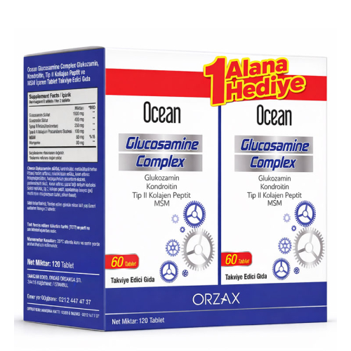 Orzax Ocean Glucosamine Complex 1 Alana 1 Hediye Takviye Edici Gıda 120 Tablet - Orzax