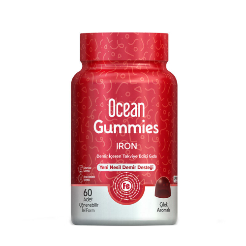 Orzax Ocean Gummies Iron Demir İçeren Takviye Edici Gıda 60 Adet Çİğnenebilir Jel Form - Orzax