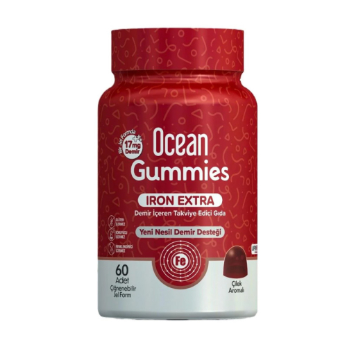 Orzax Ocean Gummies Iron Extra Demir İçeren Takviye Edici Gıda 60 Adet Çİğnenebilir Jel Form - 1