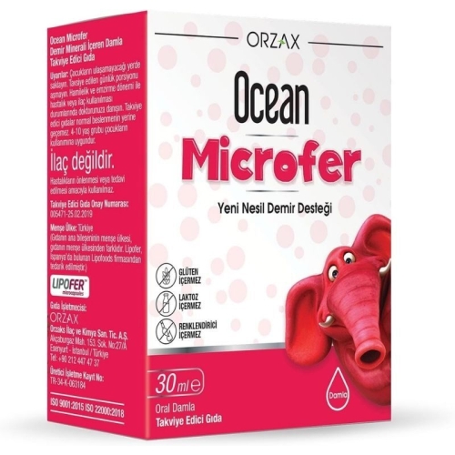 Orzax Ocean Microfer Takviye Edici Gıda 30 ml - Damla - Orzax