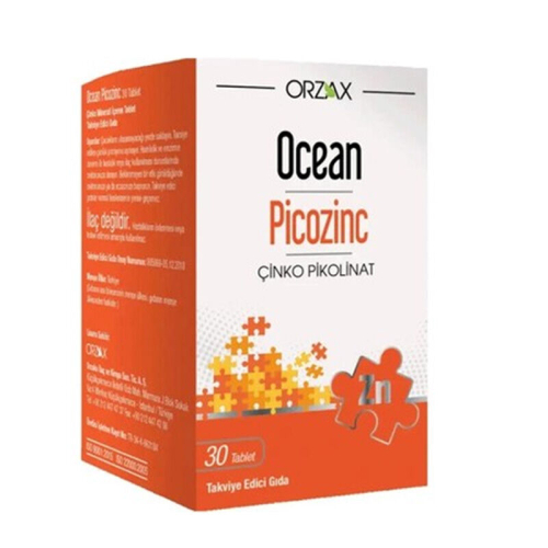 Orzax Ocean Picozinc Takviye Edici Gıda 30 Tablet - Orzax