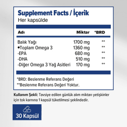 Orzax Ocean Ultimate Balık Yağı 1700 mg 30 Softjel Kapsül - 2