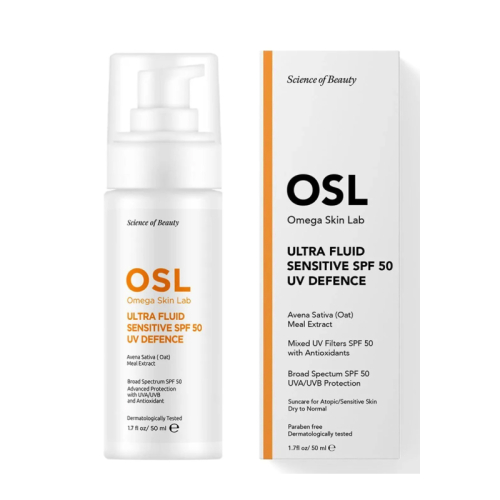 Osl Omega Skin Lab Ultra Fluid + Sensitive SPF 50 UV Defence 50 ml - Osl - Omega Skin Lab