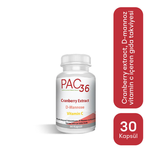 Pac 36 Cranberry Extract D-mannoz ve Vitamin C 30 Kapsül - 2