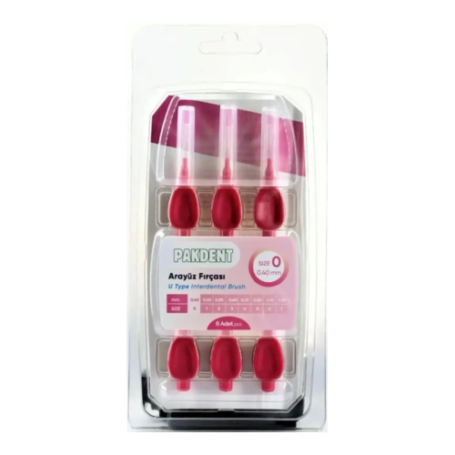 Pakdent Arayüz Fırçası Pembe 0,40 mm 6 Adet - Pakdent