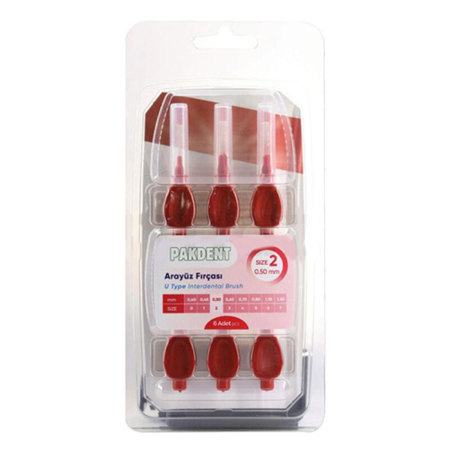Pakdent Arayüz Fırçası U Tipi 0,50 Mm 6'lı Pembe - Pakdent