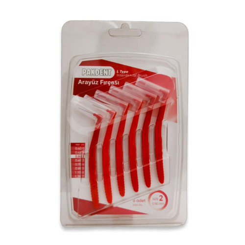Pakdent L Tipi Arayüz Fırçası - Kırmızı 0,50 mm - Pakdent