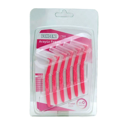 Pakdent L Tipi Arayüz Fırçası - Pembe 0,40 mm - 1