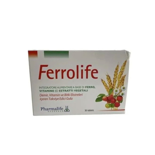 Pharmalife Ferrolife Demir, Vitamin ve Bitki Ekstreleri İçeren Takviye Edici Gıda 30 Tablet - Pharmalife
