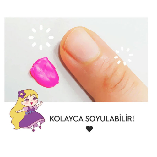 Pinky Cosmetic Çocuklar İçin Soyulabilir Oje - Parlak Pembe - 3