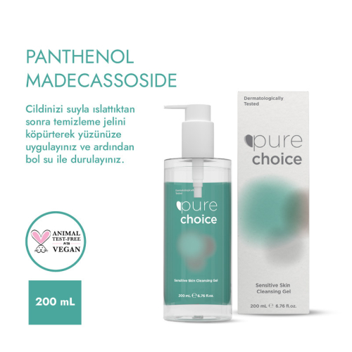 Pure Choice Hassas Ciltler için Yüz Temizleme Jeli 200 ml - 4