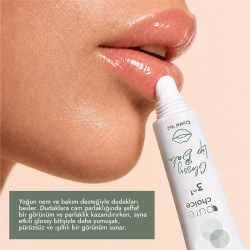 Pure Choice Parlatıcı 3in1 Glossy Lip Balm - Crystal Veil 10 ml - 3
