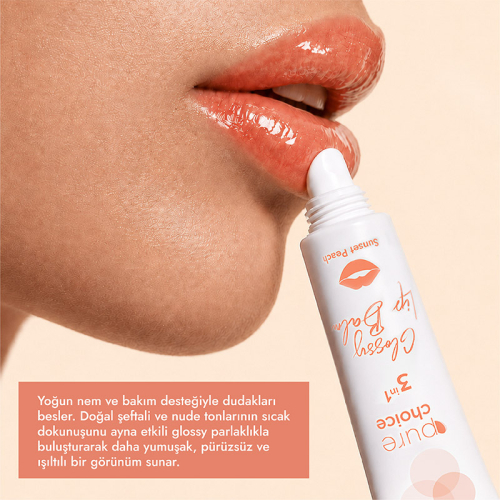 Pure Choice Parlatıcı 3in1 Glossy Lip Balm - Sunset Peach 10 ml - 3