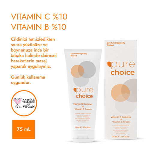 Pure Choice Vitamin C ve Vitamin B Complex Cilt Bakım Kremi 75 ml - 5