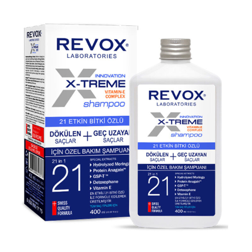 Revox X-Treme Dökülen Saçlar İçin 21 Etkin Bitki Özlü Şampuan 400 ml - Revox