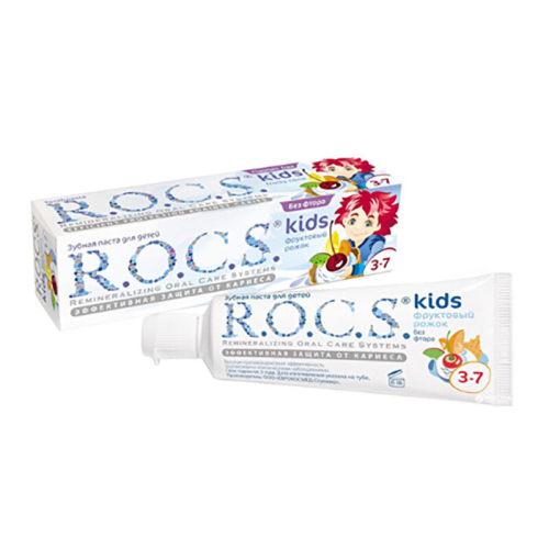 ROCS Kids 3-7 Yaş Meyveli Çocuk Diş Macunu (Meyve külahı) 35ml. - ROCS