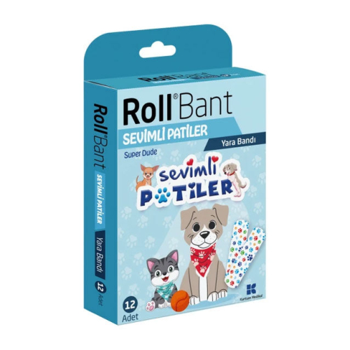 Rollbant Sevimli Patiler Yara Bandı 12 Adet - 1