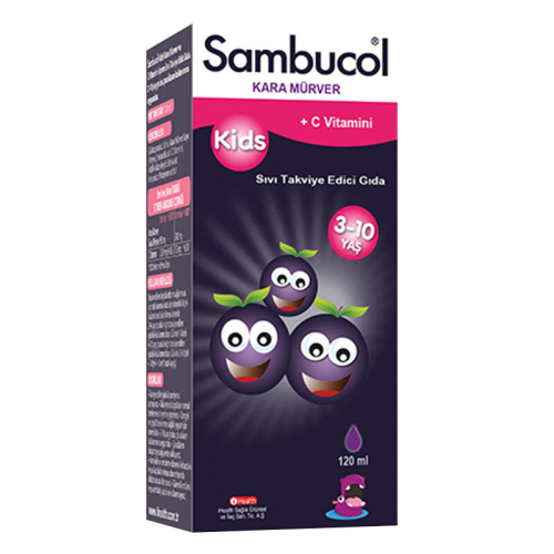 Sambucol Kids Kara Mürver ve C Vitamini İçeren Sıvı Takviye Edici Gıda 120 ml - Sambucol