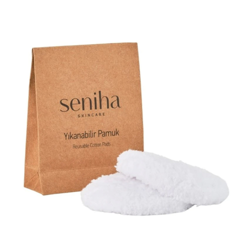 Seniha Skincare Pamuk Yıkanabilir Makyaj Temizleme Pedi 2li - Seniha Skincare