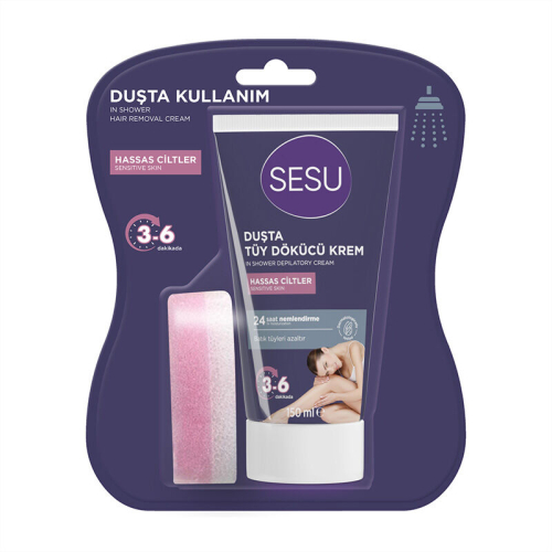 Sesu Duşta Tüy Dökücü Krem Hassas 150 ml - Sesu