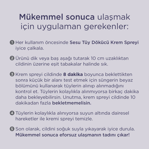 Sesu Men Tüy Dökücü Krem Sprey 150 ml - 4