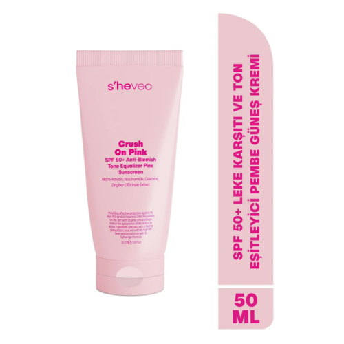 She Vec Crush On Pink - SPF 50+ Leke Karşıtı ve Ton Eşitleyici Pembe Güneş Kremi 50 ml - 2