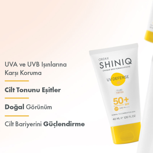 Shiniq UV Defense Normal ve Karma Ciltler için Renkli Güneş Koruyucu SPF50 + 40 ml - 3