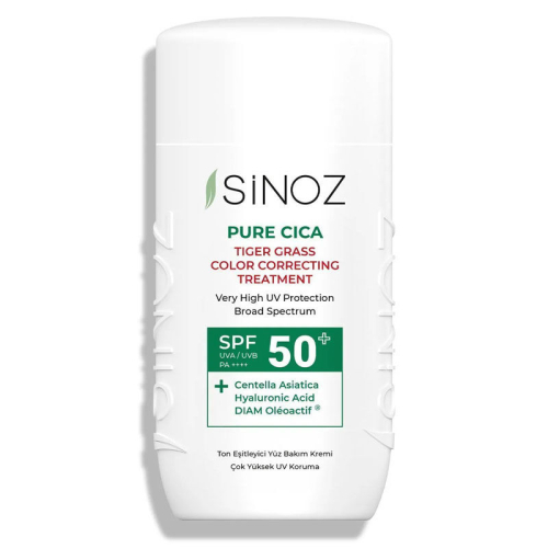 Sinoz Pure Cica SPF50+ Ton Eşitleyici Sıvı Yüz Güneş Kremi 50 ml - Sinoz
