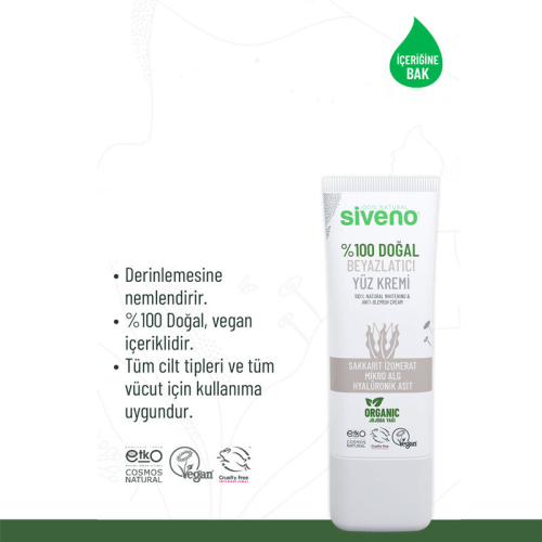 Siveno %100 Doğal Beyazlatıcı Yüz Kremi 30 ml - 4