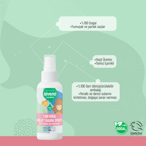 Siveno %100 Doğal Çocuklar İçin Kolay Tarama Spreyi 100 ml - 2
