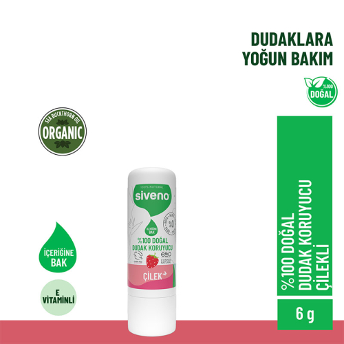 Siveno Doğal Dudak Koruyucu Çilekli 6 gr - 2