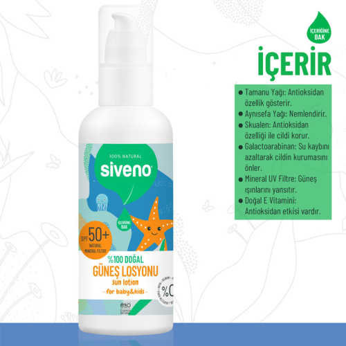 Siveno %100 Doğal Güneş Losyonu 100 ml - 3