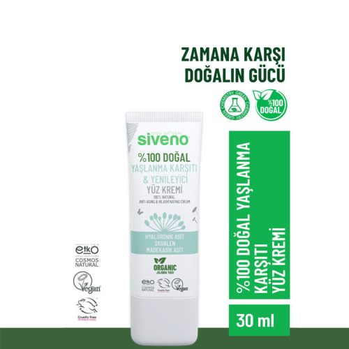 Siveno %100 Doğal Yaşlanma Karşıtı Yüz Kremi 30 ml - 2