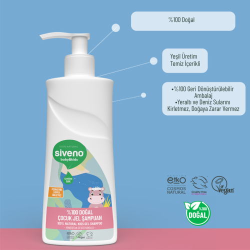 Siveno Doğal Bebek Çocuk Jel Şampuanı 325 ml - 4