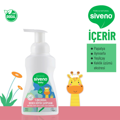 Siveno Doğal Bebek Köpük Şampuanı 250 ml - 1