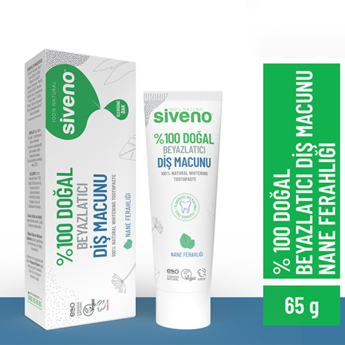 Siveno Doğal Diş Macunu Beyazlatıcı Nane Ferahlığı Florürsüz 65gr - 2
