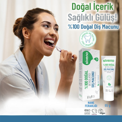 Siveno Doğal Diş Macunu Beyazlatıcı Nane Ferahlığı Florürsüz 65gr - 4