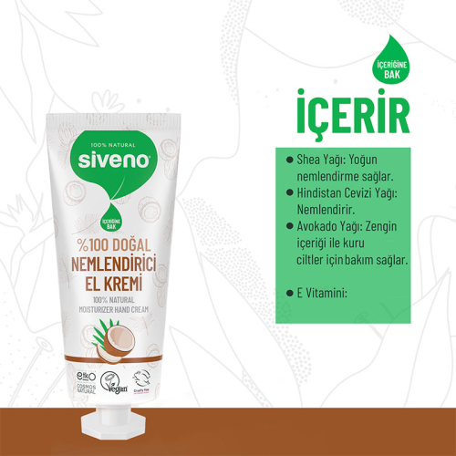 Siveno Doğal El ve Vücut Kremi Hindistan Cevizi Avokado Yoğun Nemlendirici Vegan 30 ml - 4
