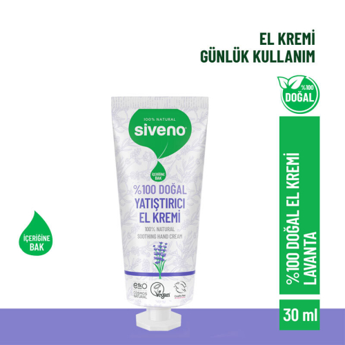 Siveno Doğal El ve Vücut Kremi Lavanta Yoğun Nemlendirici Vegan 30 ml - 5
